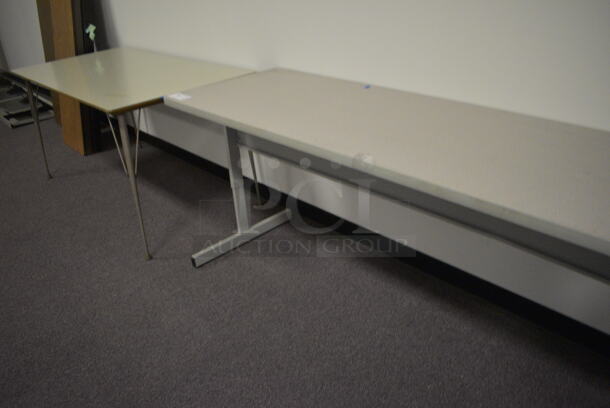 Tables With Metal Legs.  2 Times Your Bid! 72X24X30.5 and 60X30X29(Main Building)
