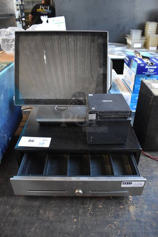 FuturePOS 15" POS Monitor, Epson Model XP-3685-HT Receipt Printer and Metal Cash Drawer