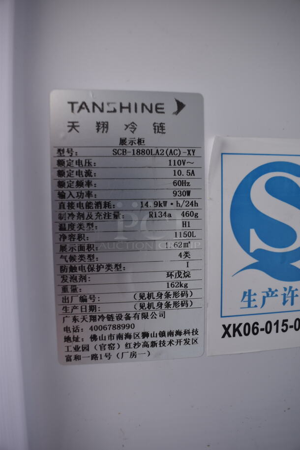 Tanshine SCB-1880LA2 Commercial 3-Door White Merchandiser Cooler With Polycoated Racks. 110V. Tested and Working! - Image 7 of 7