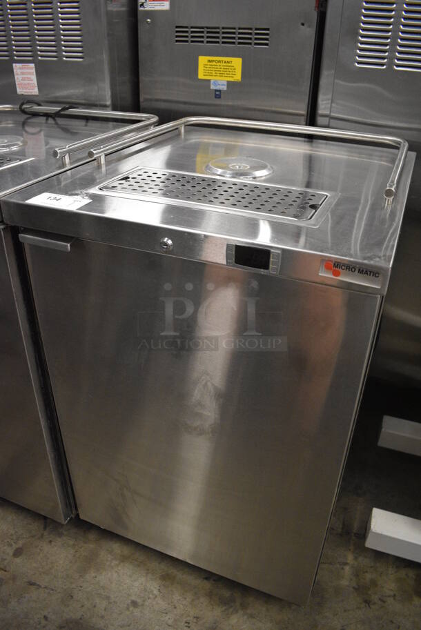 Micro Matic Model MDD-23SD E Stainless Steel Commercial Kegerator Cooler on Commercial Casters. 115 Volts, 1 Phase. 25x30x39.5. Tested and Working! - Image 3 of 5