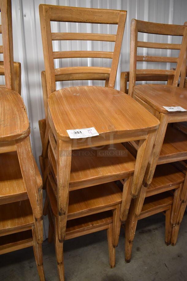 4 Wood Pattern Dining Chairs w/ Ladder Back Seats. 16x18x31. 4 Times Your Bid! - Image 5 of 6
