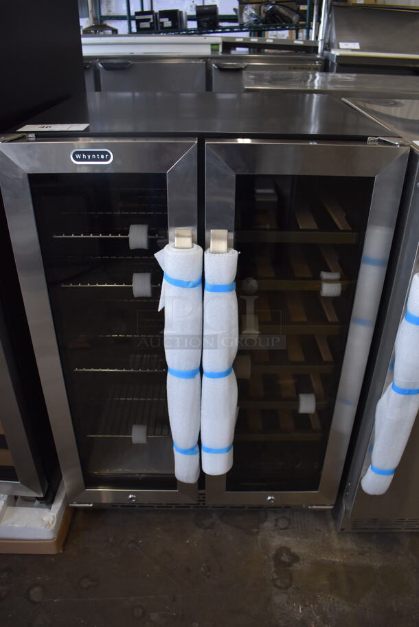 BRAND NEW! Whynter BWB-2060FDS Metal 2 Door Dual Zone Wine Chiller and Beverage Cooler Merchandiser. 24x23x34. Tested and Working! - Image 1 of 7