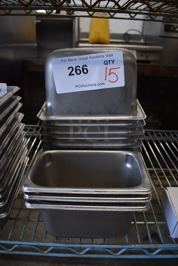 15 Stainless Steel 1/9 Size Drop In Bins. 1/9x4. 15 Times Your Bid! - Image 1 of 3