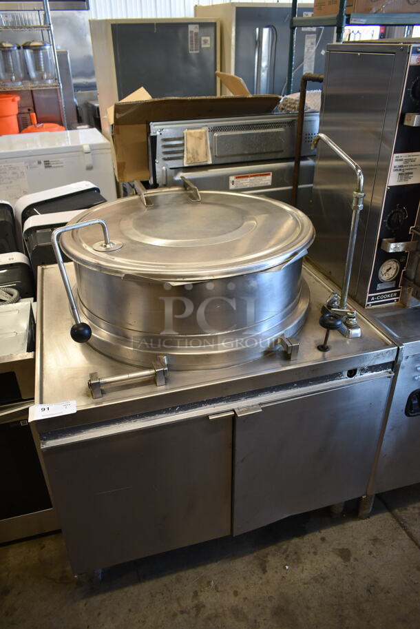 Market Forge MT40 Stainless Steel Commercial Floor Style Direct Steam Powered 40 Gallon Steam Kettle and Market Forge A Cooker Stainless Steel Commercial 2 Deck Pressure Steam Cabinet.  - Image 7 of 12