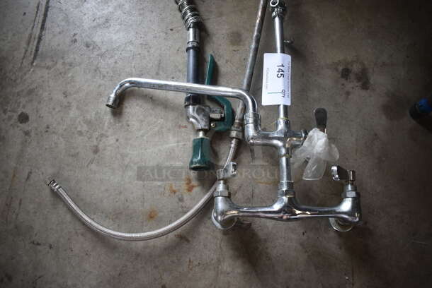 Metal Faucet w/ Handles and Spray Nozzle Attachment - Image 4 of 4