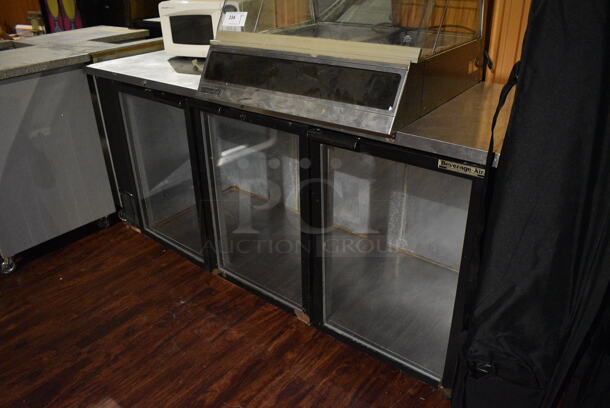Beverage Air BB78G-1 Metal Commercial 3 Door Back Bar Cooler Merchandiser. 115 Volts, 1 Phase. 79x29x37.5. Item Was in Working Condition on Last Day of Business. (lounge) - Image 8 of 8