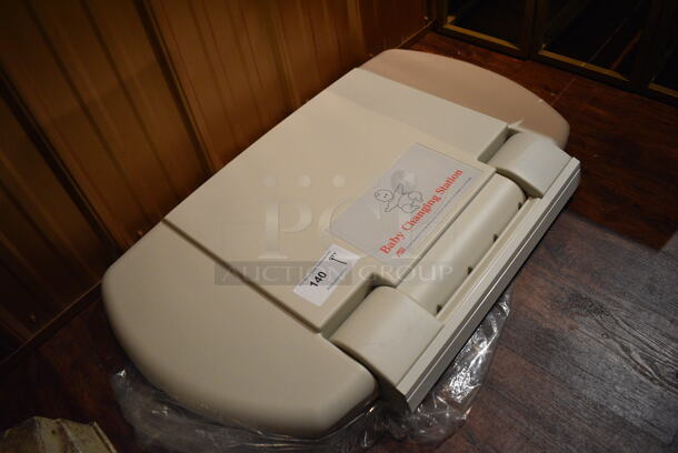Tan Poly Wall Mount Diaper Changing Station. 34x3.5x21. (bar) - Image 2 of 3