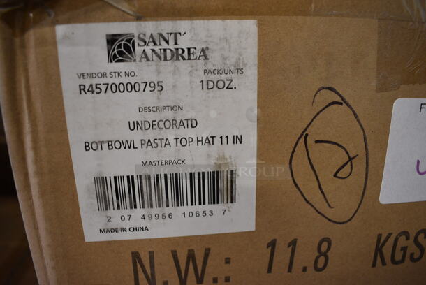 48 BRAND NEW IN BOX! Sant Andrea White Ceramic Pasta Plates. 10.75x10.75x2. 48 Times Your Bid! - Image 4 of 4