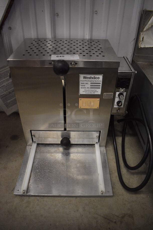 Westvaco Model THS-100 Stainless Steel Commercial Countertop Plastic Packaging Heat Sealer. 115 Volts, 1 Phase. 21x22x19. Tested and Working!