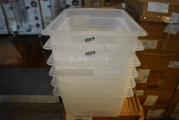 ALL ONE MONEY! Lot of 36 BRAND NEW IN BOX! Cambro Clear Poly 1/2 Size Drop In Bins. 1/2x6