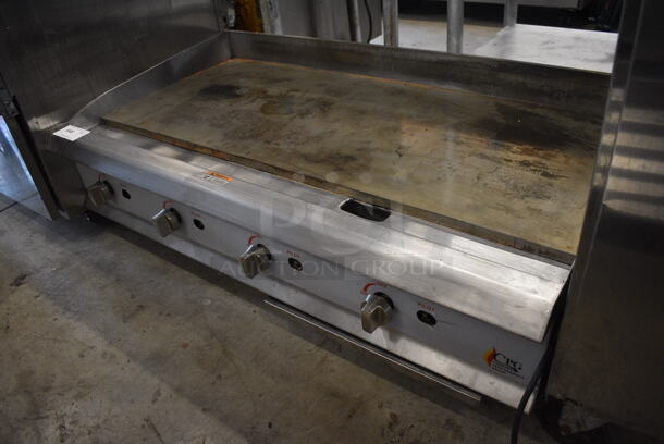 CPG Stainless Steel Commercial Countertop Natural Gas Powered Flat Top Griddle. 48x30x17