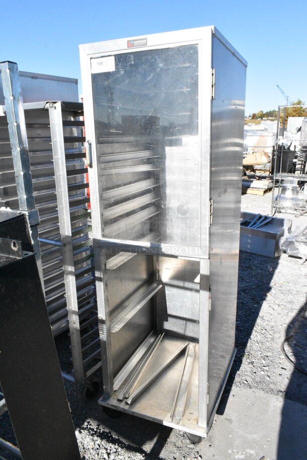 Lockwood Metal Commercial Pan Transport Rack on Commercial Casters. Missing Door.   - Image 1 of 3