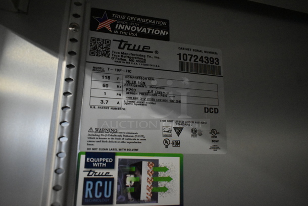 BRAND NEW! 2023 True T-19F-HC ENERGY STAR Stainless Steel Commercial Single Door Reach In Freezer w/ Poly Coated Racks. 115 Volts, 1 Phase. Tested and Working! - Image 3 of 3