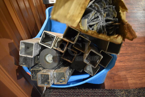 ALL ONE MONEY! Lot of Carpet Squares and Metal Pieces in Blue Poly Bin. (bar) - Image 5 of 5