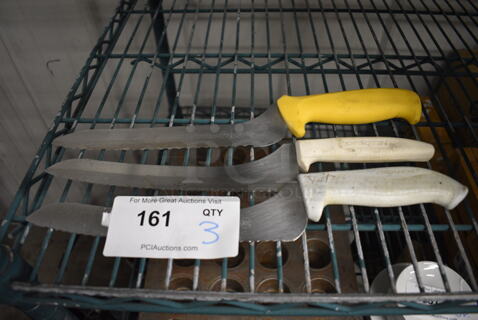 3 Stainless Steel Serrated Knives. 14". 3 Times Your Bid!
