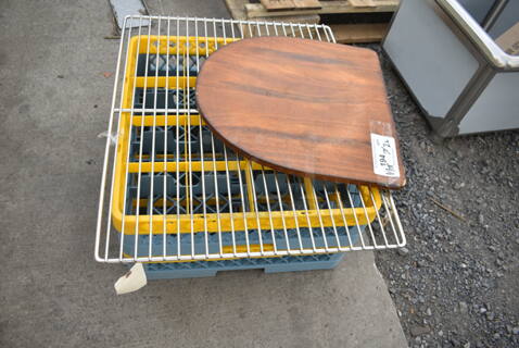 ALL ONE MONEY! Lot of Wooden Seat, Poly Dish Caddy. 131SH22584 Alto-Shaam SH-22584 Stainless Steel Wire Shelf for QC2-40 Quick Chillers and Combitherm Combi Ovens.
