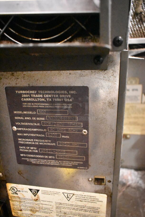 2016 Turbochef NGO Metal Commercial Countertop Electric Powered Rapid Cook Oven. 208/240 Volts, 1 Phase.  - Image 4 of 4