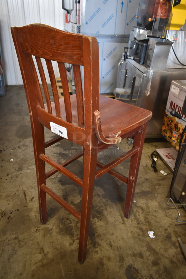 12 Wooden Bar Height Chairs w/ Vertical Back Rest Bars. 12 Times Your Bid! - Image 4 of 4