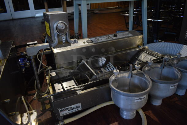 Belshaw Adamatic MKII Donut Robot Mark II Stainless Steel Commercial Countertop Automatic Donut Fryer w/ Roto-Cooler Donut Cooler / Collector and 3 Hoppers. 208 Volts, 1 Phase. 60x21x25. Item Was in Working Condition on Last Day of Business. (lounge) - Image 8 of 10