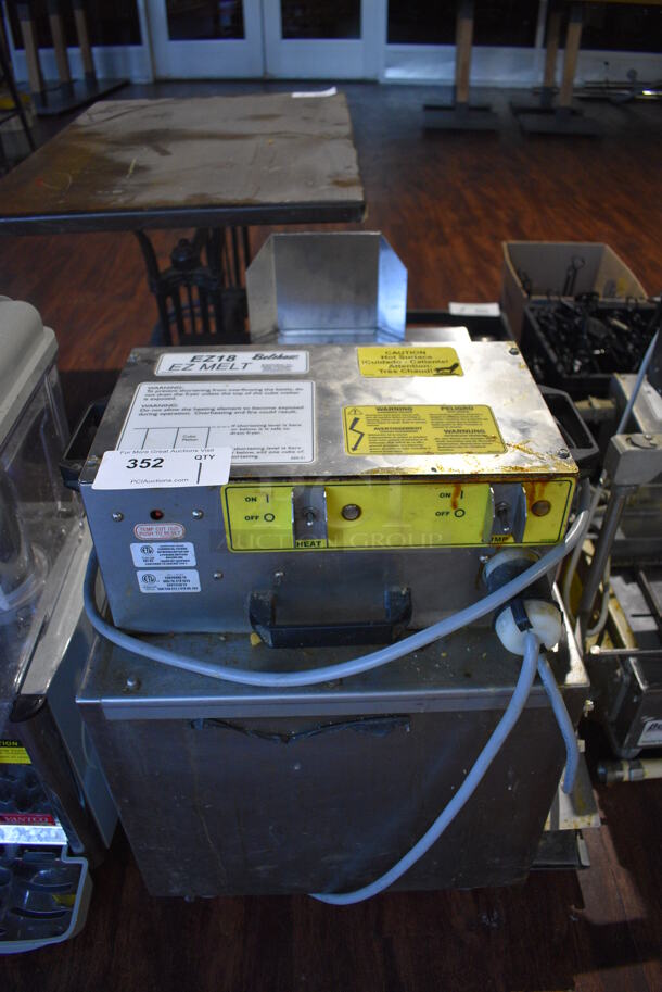 Belshaw EZ18 Stainless Steel Commercial Shortening Melter Filter on Commercial Casters. 120 Volts, 1 Phase. 20x27x25. Item Was in Working Condition on Last Day of Business. (lounge) - Image 1 of 7