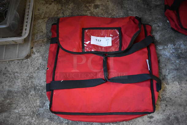 Choice Red Insulated Pizza Carrying Bag. 17x17x5 - Image 1 of 3