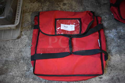 Choice Red Insulated Pizza Carrying Bag. 17x17x5