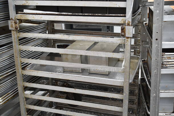 Metal Commercial Pan Transport Rack on Commercial Casters w/ 2 Metal Pans and 10 Long Pans - Image 4 of 7