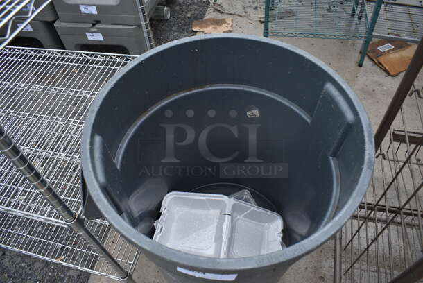 Rubbermaid Gray Poly Trash Can on Dolly. 22x24x34 - Image 2 of 3