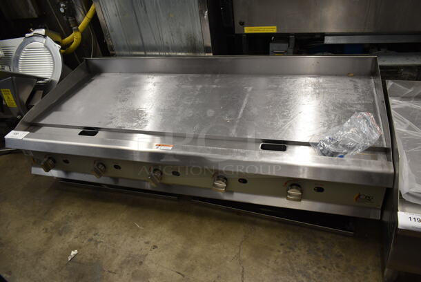 BRAND NEW SCRATCH AND DENT! 2023 Cooking Performance Group CPG 351GMCPG60NL Stainless Steel Commercial Countertop Natural Gas Powered Flat Top Griddle. 150,000 BTU.  - Image 1 of 5