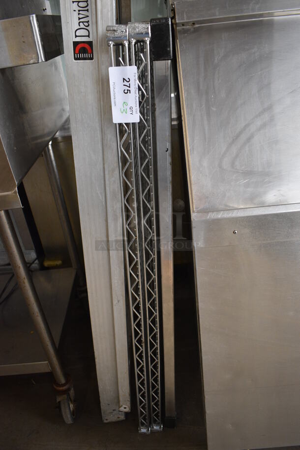 ALL ONE MONEY! Lot of 3 Chrome Finish Shelves; 2 Metro Style and 1 Solid. 48x24x1.5 - Image 3 of 3