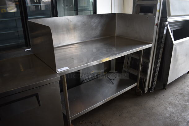 Stainless Steel Commercial Table w/ Back Splash, Side Splashes, Side Speedwell and Under Shelf on Commercial Casters. 64x30x52 - Image 2 of 4
