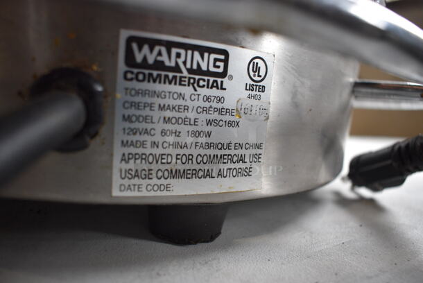 Waring Model WSC160X Stainless Steel Commercial Countertop Electric Powered Crepe Maker. 120 Volts, 1 Phase. 19x18x5 - Image 4 of 4