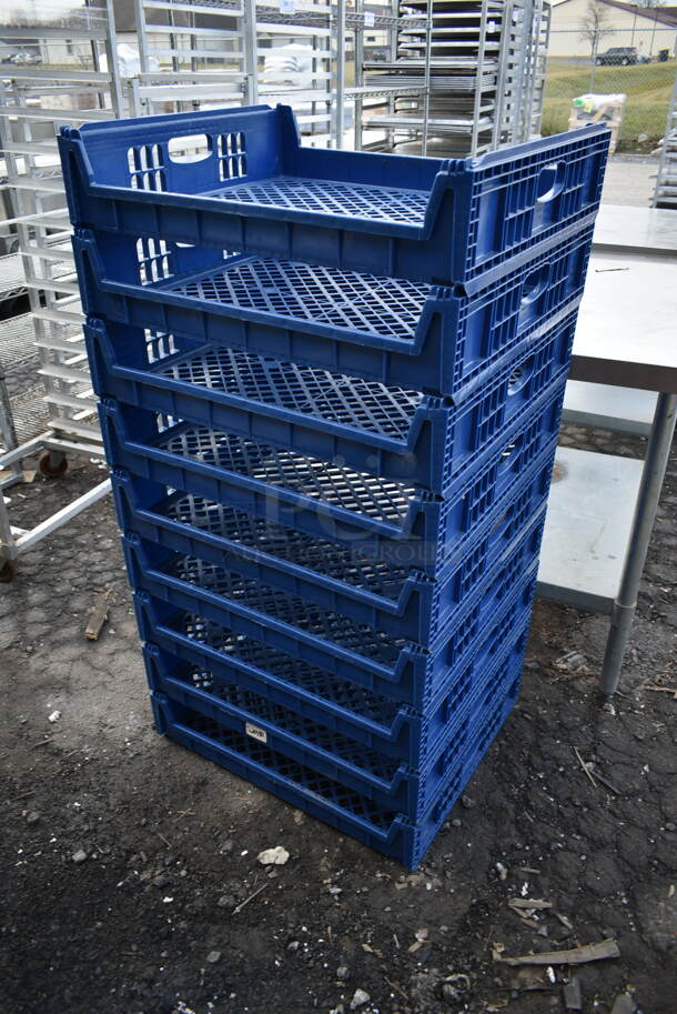 ALL ONE MONEY! Lot of 9 Blue Poly Bread Crates - Image 2 of 2
