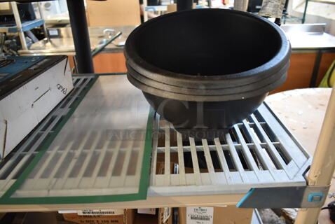 ALL ONE MONEY! Lot of Black Poly Bowls and Plastic Sign Cover