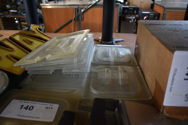 ALL ONE MONEY! Lot of Clear Poly Drop in Bin Lids and 3 Nemco Salad Tossers - Image 2 of 4