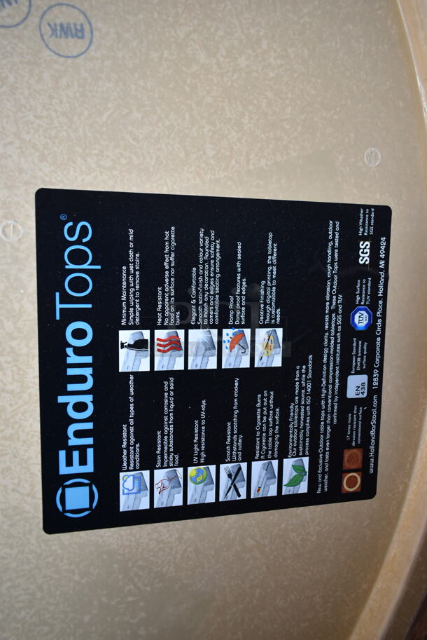 BRAND NEW IN BOX! Holland Outdoor EnduroTops Stone Pattern Round Tabletop. - Image 7 of 8
