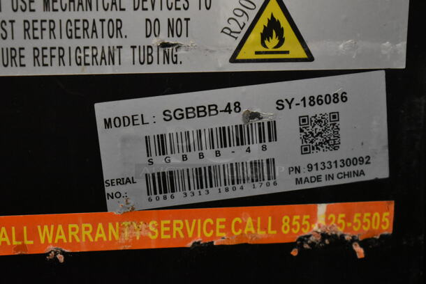 Spartan SGBBB-48 Metal Commercial 2 Door Back Bar Cooler Merchandiser. 115 Volts, 1 Phase. Tested and Working! - Image 6 of 6