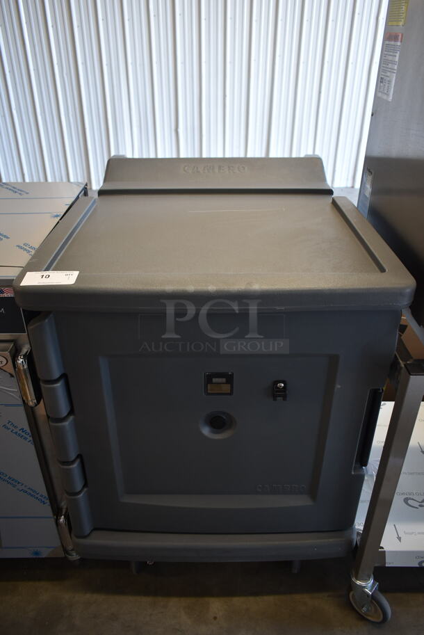 BRAND NEW! Cambro CAM2100 Gray Poly Portable Heated Holding Cabinet on Commercial Casters. 120 Volts, 1 Phase. 
