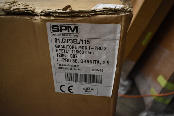 BRAND NEW IN BOX! 2021 SPM I-PRO 3 E Stainless Steel Commercial Countertop 3 Hopper Slushie Machine. 115 Volts, 1 Phase. Stock Picture Used. - Image 7 of 7