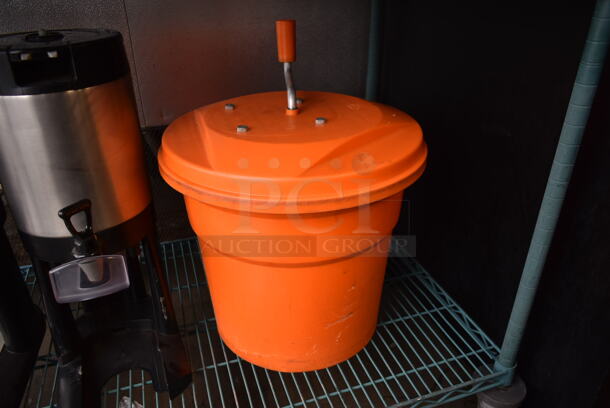 Orange Poly Lettuce Spinner Salad Spinner.  - Image 3 of 4