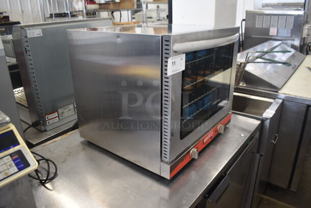Avantco 177CO28 Commercial Stainless Steel Half Size Countertop Convection Oven With Steel Racks. 208/240V.  - Image 2 of 5