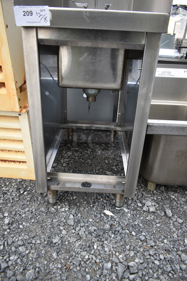 Stainless Steel Commercial Single Bay Sink w/ Faucet, Handles and Side Splash Guards.  - Image 4 of 4
