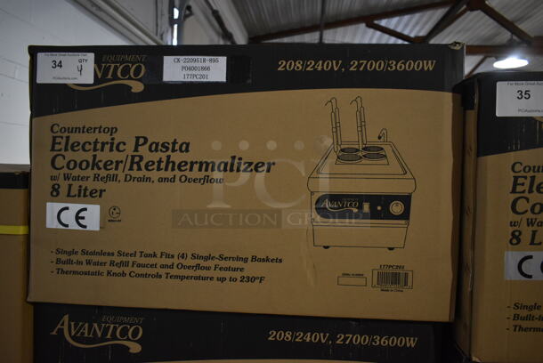 4 BRAND NEW SCRATCH AND DENT! Avantco 177PC201 Stainless Steel Commercial Countertop Single Tank 8 Liter Electric Pasta Cooker / Rethermalizer. Stock Picture Used as Gallery. 4 Times Your Bid! - Image 3 of 6