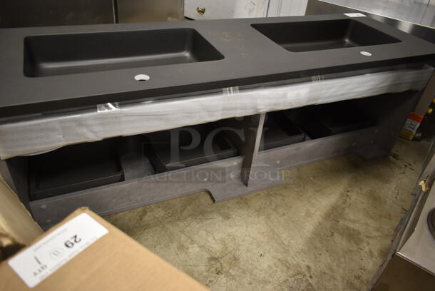 BRAND NEW! Double Bay Gray Sink Counter w/ 4 Drawers. - Image 6 of 6