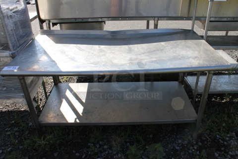 Stainless Steel Commercial Table w/ Back Splash and Under Shelf.