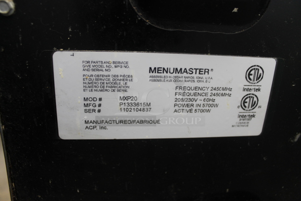 2 Menumaster MXP20 Commercial High Speed Ovens. 208/230 Volt. 2 Times Your Bid! - Image 7 of 8
