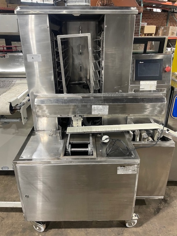 Great! Aksar Smart Food Productions Solutions Food Portioning/Cutting Machine! Machine All Stainless Steel!On Casters!  - Image 1 of 9