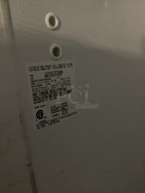 Fridgidaire Upright Deep Freezer, R134A, White
32x26x65
Working when Removed 


 - Image 3 of 3