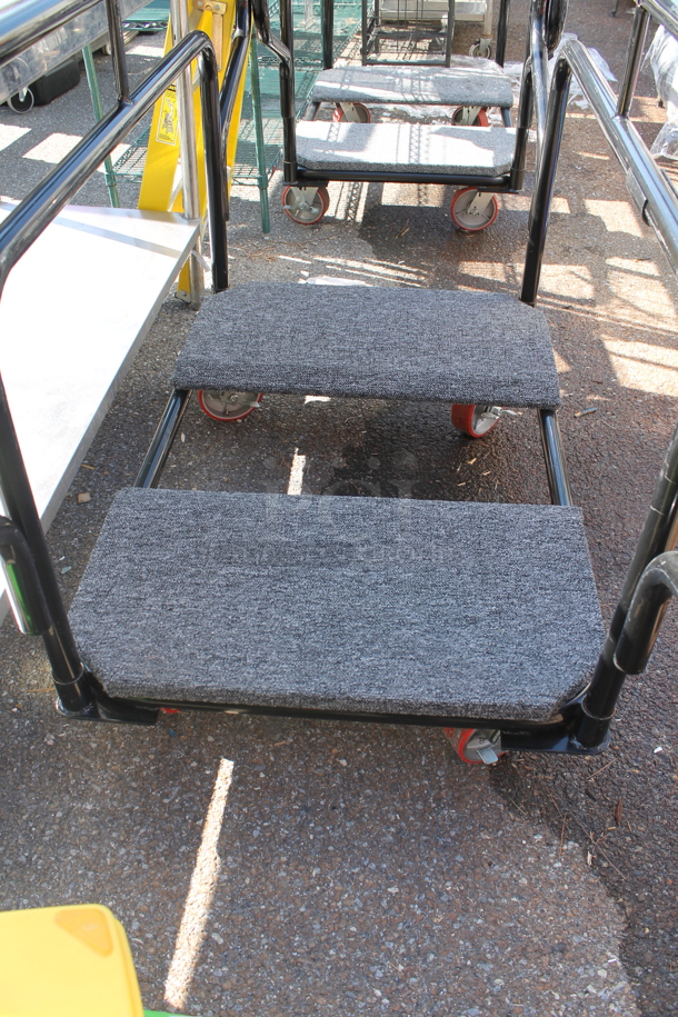 Black Metal Flat Cart on Commercial Casters. - Image 4 of 4