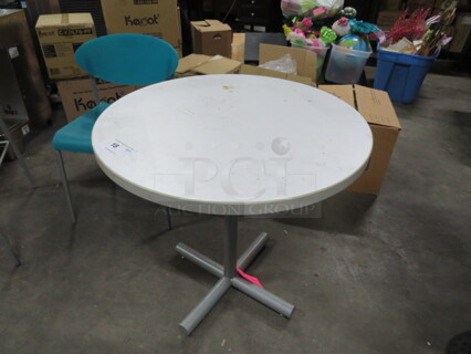 One 30X30 Table On A Pedestal Base.